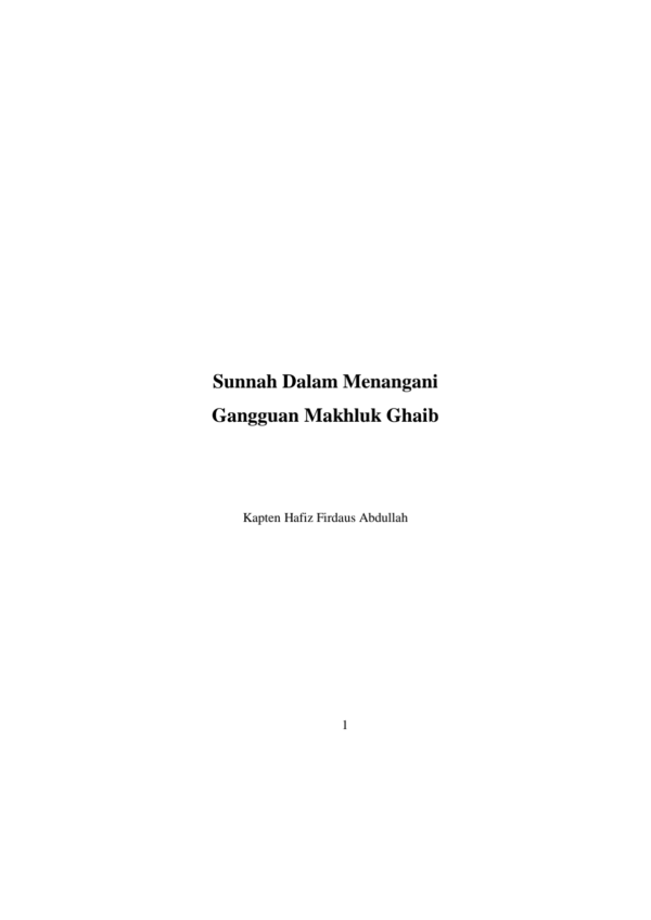 Sunnah Dalam Menangani Gangguan Makhluk Ghaib