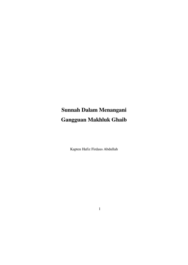 Sunnah Dalam Menangani Gangguan Makhluk Ghaib